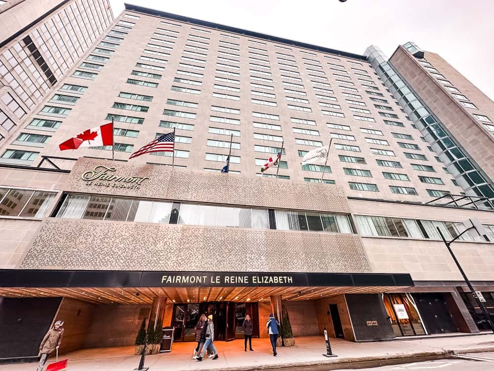 The front entrance of Fairmont The Queen Elizabeth in Montréal